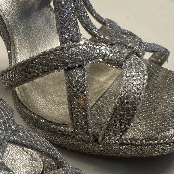 MICHAEL Michael Kors Sparkling Silver Strappy Heels - Picture 13 of 14